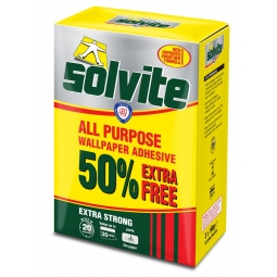 Solvite Wallpaper Adhesive Hangs Up To 30 Rolls Quick Mix 3 x 185g Sachets