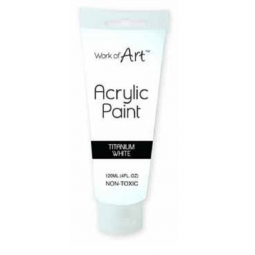Titanium White Artists Acrylic Paint Tube Non Toxic 120ml Canvas Paper Fabric
