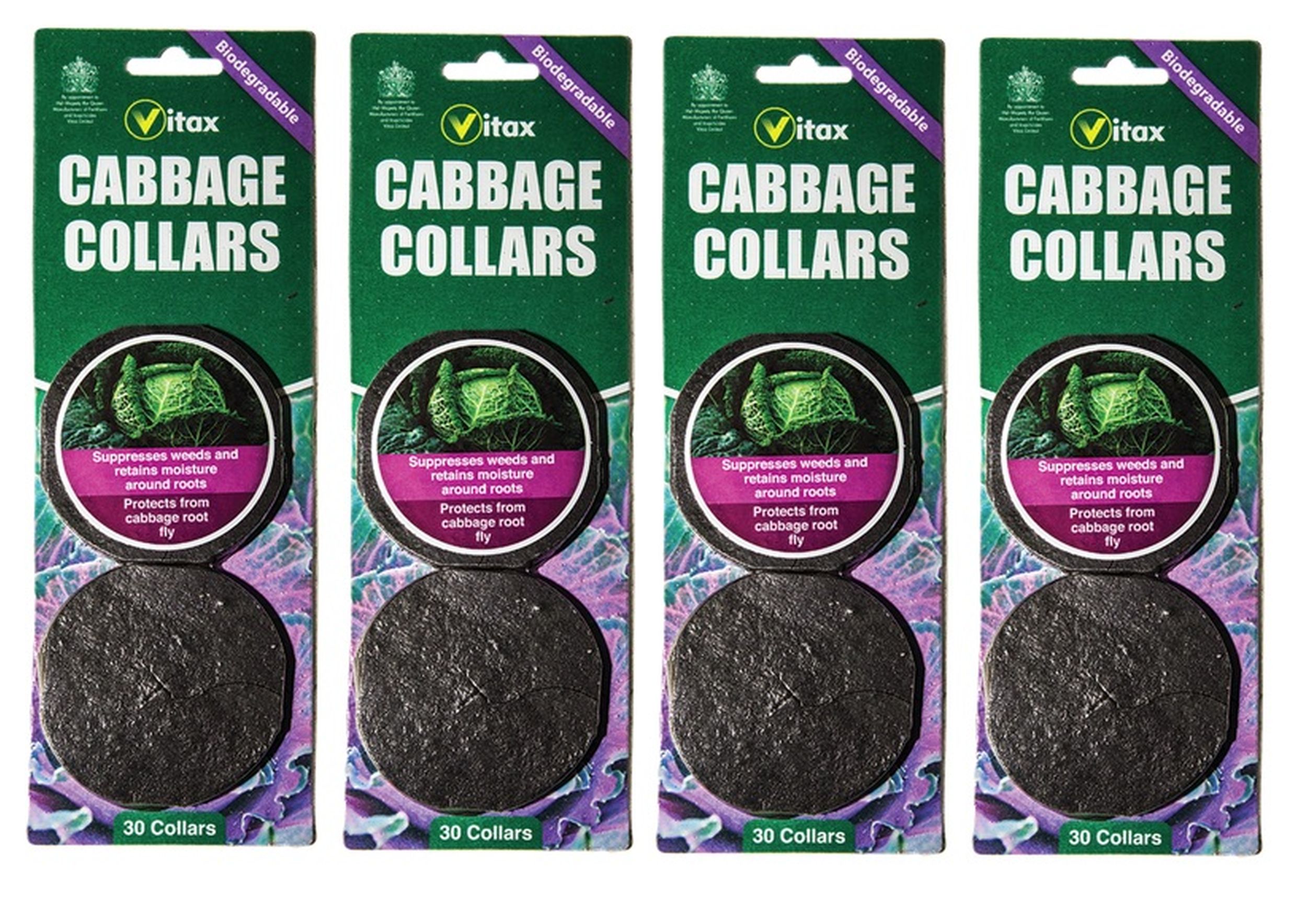 4 Packs Vitax 30 Biodegradable Cabbage Collars Protect From Cabbage