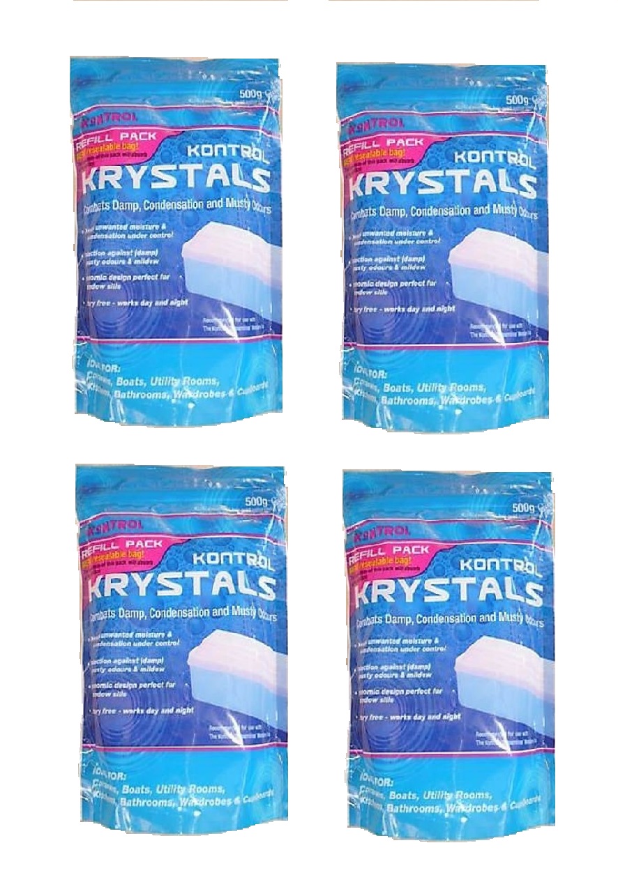 4 X Kontrol Moisture Trap Krystals Refill Pack 500g Per Bag Total 2kg