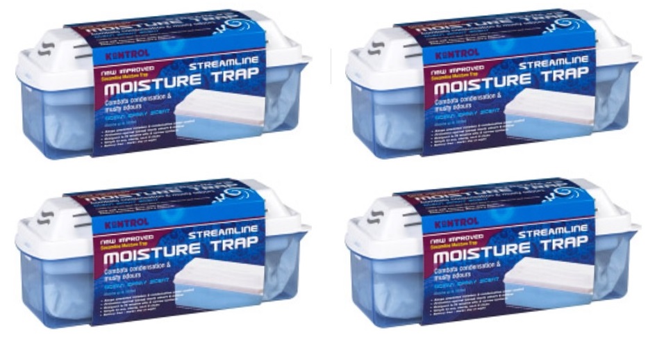 4 X Kontrol Slimline Moisture Trap 500g Crystals Combats Damp