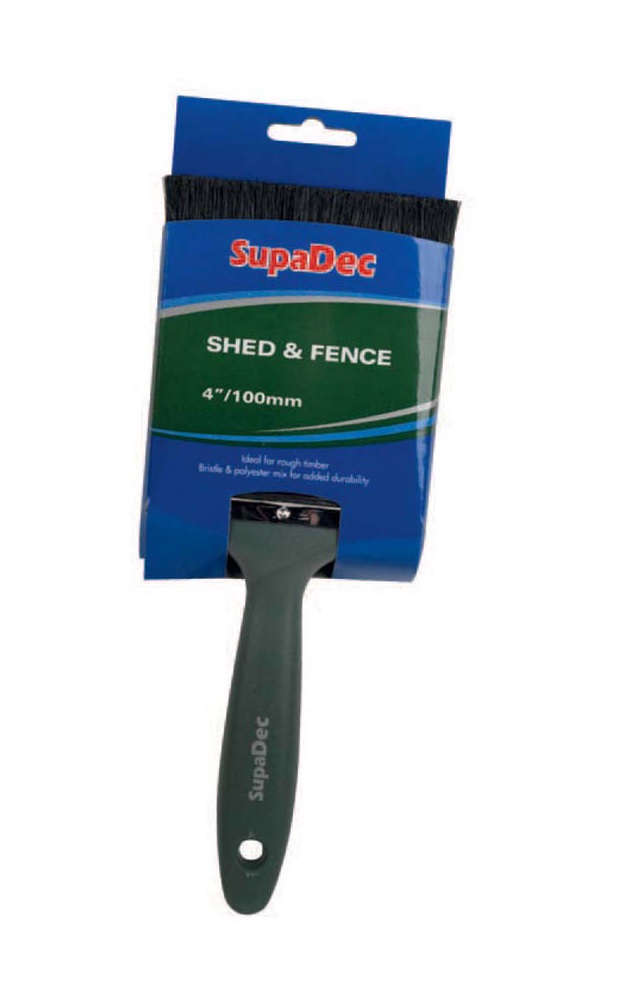 SupaDec Shed Fence Paint Brush 4 100mm Bristle Polyester Mix Rough   E8 015 