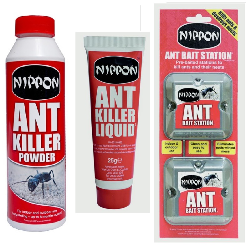 Nippon Ant & Crawling Insect Killer Set Ant Powder 300g Liquid & Bait ...