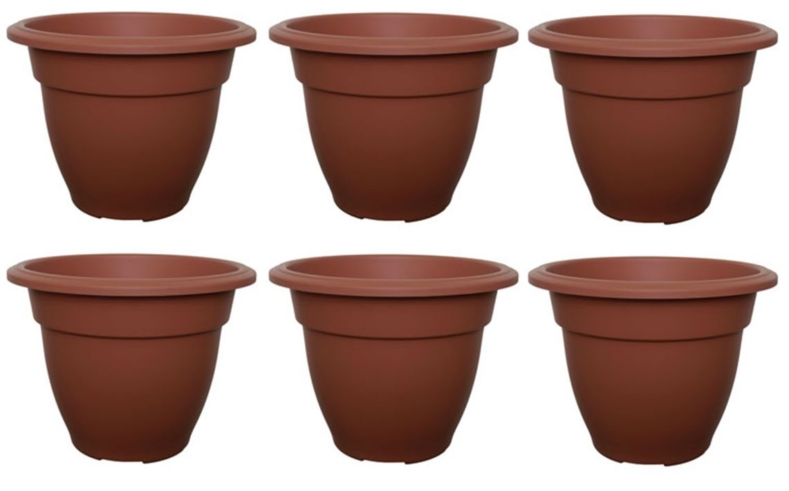 6 x 30cm Terracotta Round Bell Plant Pot Flower Planter