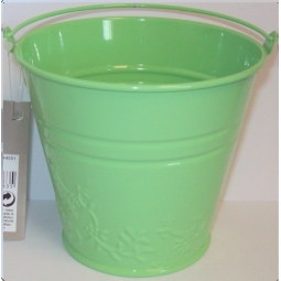 Green Pastel Small Metal Bucket Flower Plant Pot Sweet Tin Wedding 11.5cm