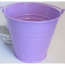 Lilac Purple Pastel Small Metal Bucket Flower Plant Pot Sweet Tin Wedding 11.5cm