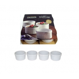 White Round Ceramic Ramekin Dish - 9cm - Dishwasher Freezer Microwave Safe