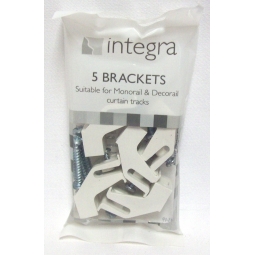 Integra Pack Of 5 Brackets For Monorail & Decorail Curtain Tracks Brackets