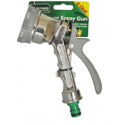 Kingfisher Gardening 6 Dial Chrome Spray Gun For Hose Garden Cleaning