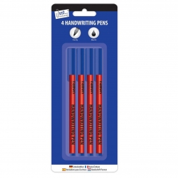 4 Blue Handwriting Pens
