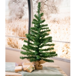 60cm Mini Artificial Tabletop Christmas Tree Natural Jute Bag Compact Xmas Tree