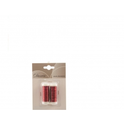 Decoris Set Of 2 Iron Thread On Roll Metal Wire Christmas Decorations - Red