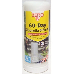 Zero In Portable Travel 60 Day Citronella Diffuser Fly Insect Killer Repellent