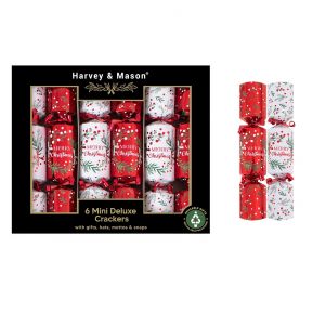 6 Mini Red Wreath Crackers