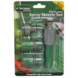 Kingfisher Complete Garden Hosepipe Compatable Spray Nozzle Connector Set