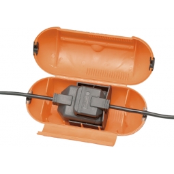 Masterplug Orange Splashproof Outdoor Plug Housing One Gang Socket Cover Case