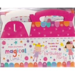 Pack Of 6 Childrens Party Boxes - Fairy Princess Girl Design