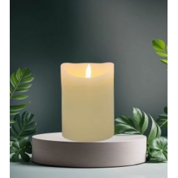 13cm Flickering Candle Cream