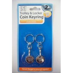 151 Trolley & Locker Coin Keyring Pack Of 2 - Supermarket Trollies Gym Lockers
